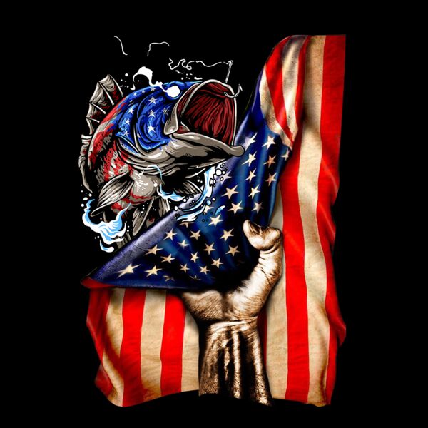 American Flag Fish T Shirt Thumbnail
