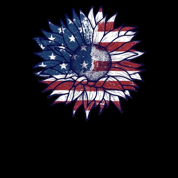 America Flag Sunflower Slouchy Tank Top Thumbnail