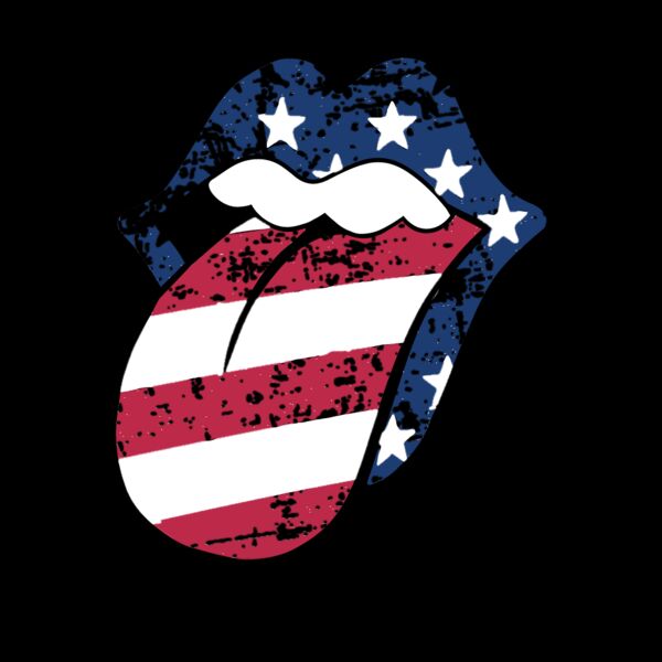 Flag Lips and Tongue Crew Neck T Shirt Thumbnail