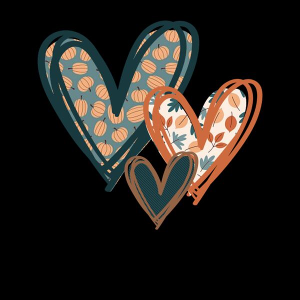 Fall Pattern Hearts Youth T Shirt Thumbnail