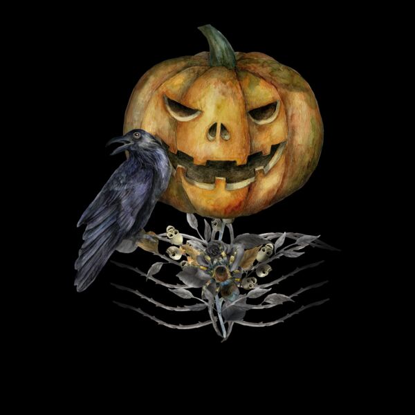 Haunted Pumpkin Crew Neck T Shirt Thumbnail