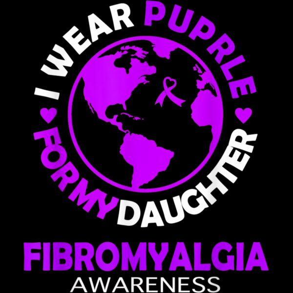 I wear PURPLE for my DAUGHTER FIBROMYALGIA Awareness T Shirt Thumbnail
