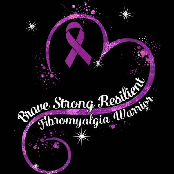 Brave Strong Resilient Fibromyalgia Warrior Awareness Purple T Shirt Thumbnail