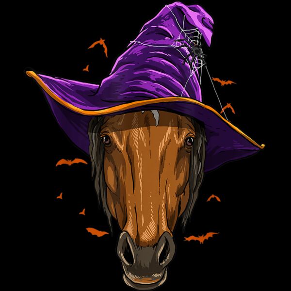 Horse Witch Hat Funny Halloween Horse Lover Whisperer T Shirt Thumbnail