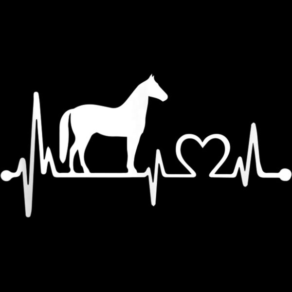 Comical Ladies Horse Heartbeat Horse Lover Graphic Tank Top Thumbnail