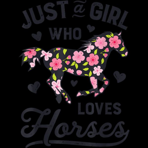 Just A Girl Who Loves Horses Women Horse Horseback Riding T Shirt Thumbnail