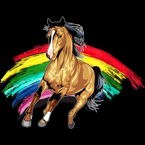 Cute Rainbow Horse Adorable Horse Lovers T Shirt Thumbnail