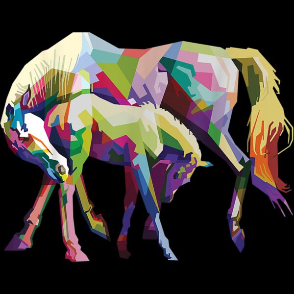 Horses in love Shirt  Colorful Horse Pop Art Style T Shirt Thumbnail