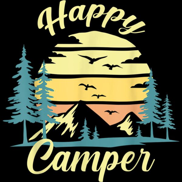 Happy Camper Party Camping Fan Kids Women Men T Shirt Thumbnail