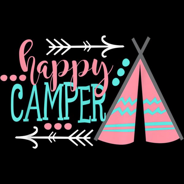 Happy Camper Funny Camping T Shirt for Kids Funny boys girls Thumbnail
