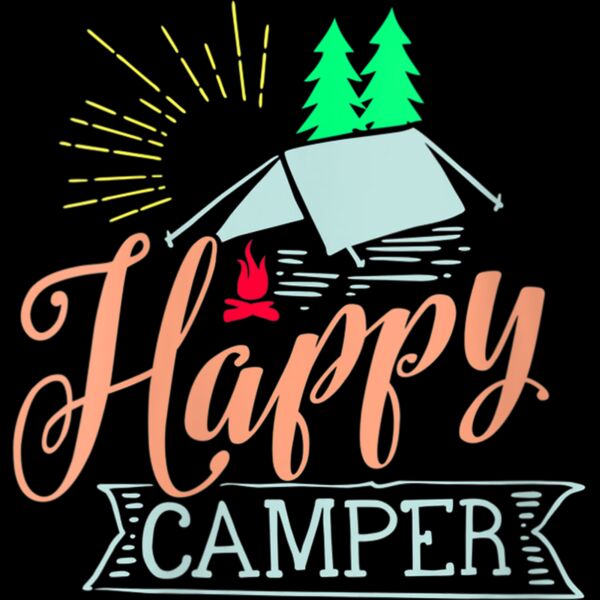 Womens Happy Camper   Camping T Shirt for Men Women and Kids V Neck T Shirt Thumbnail