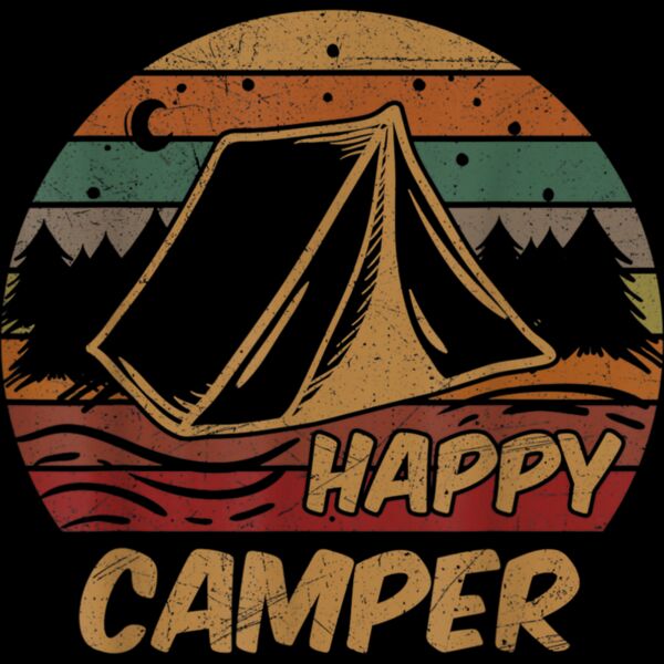 Camping Gifts Happy Camper Campsite Scout Lovers Camp T Shirt Thumbnail