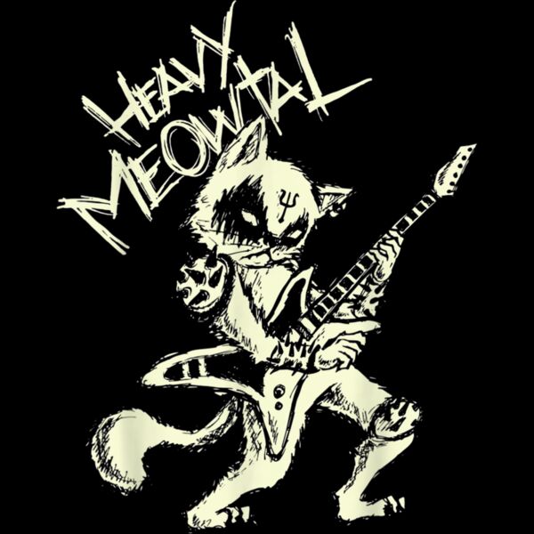 Heavy Metal Cats Gift Clothing Guitar Playing Cat Gothic T Shirt Thumbnail