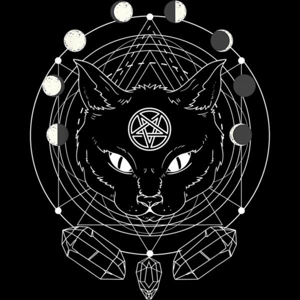Moon Phases Cat Pagan Witch Wicca Wiccan Shirt for Women T Shirt 1 Thumbnail