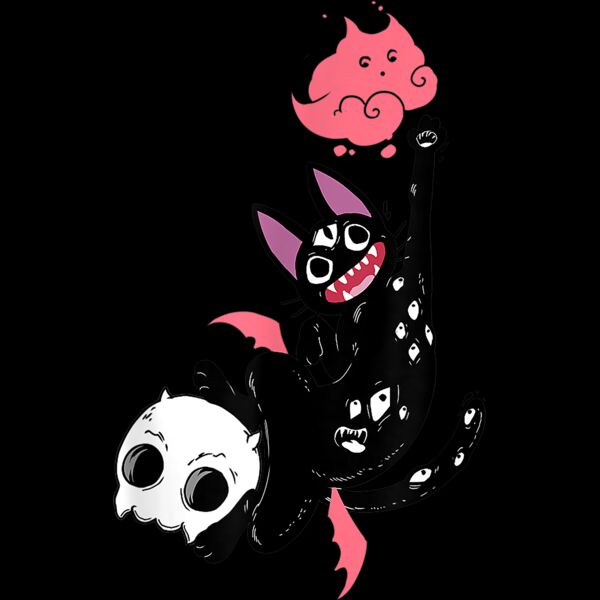 Kawaii Black Cat Pastel Goth Lovers Emo Cat T Shirt Thumbnail