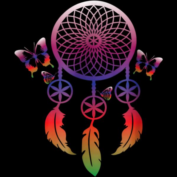 Rainbow Butterfly Dream Catcher T shirt 2 Thumbnail