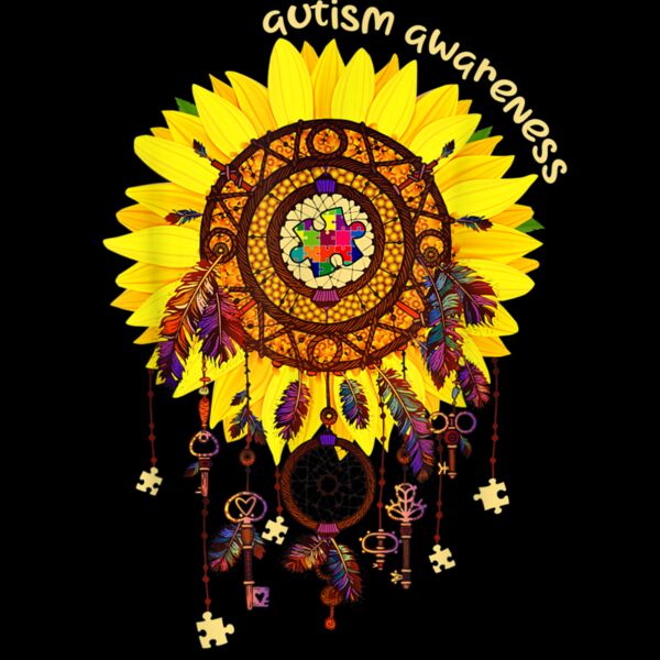 Autism Awareness Sunflower Dream Catcher Gifts  Accessories T Shirt Thumbnail