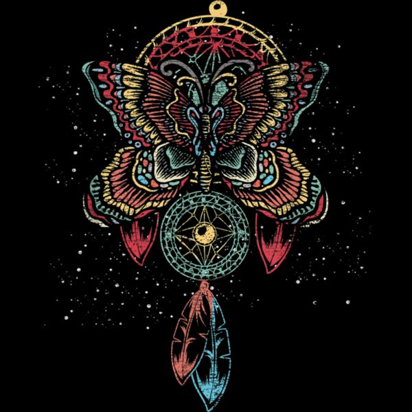 Butterfly Dream Catcher Native American Hippie Dreamcatcher T Shirt Thumbnail