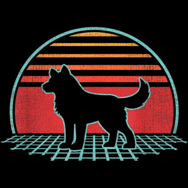 Siberian Husky Retro Vintage 80s Style Dog Lover Gift T Shirt Thumbnail