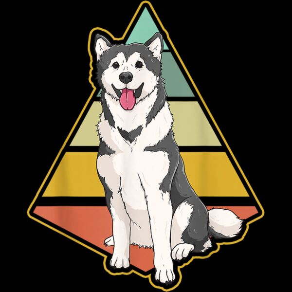 Vintage Alaskan Malamute Dog Retro Alaskan Malamute Lover T Shirt Thumbnail