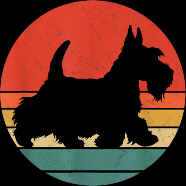 Scottish Terrier Vintage Silhouette Retro Scottie Dog Gift T Shirt Thumbnail
