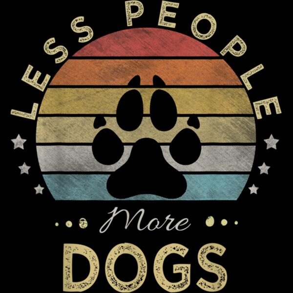 Retro Vintage Less People More Dogs T Shirt Thumbnail