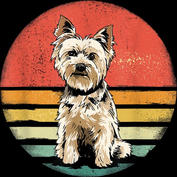 Yorkshire Terrier Dog Lover Retro Vintage 70s Dog Pet Gift T Shirt Thumbnail