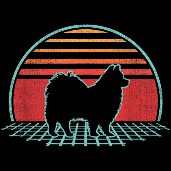 American Eskimo Dog Retro Vintage 80s Style Gift T Shirt Thumbnail