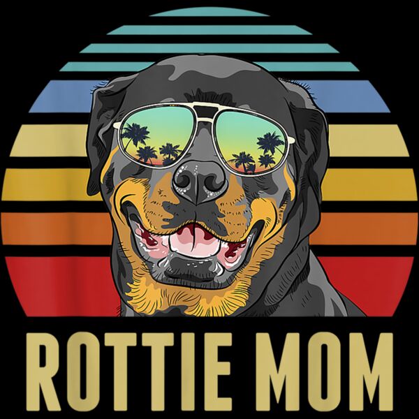 Rottie Mom Rottweiler Dog Vintage Retro Sunset Beach Vibe T Shirt Thumbnail