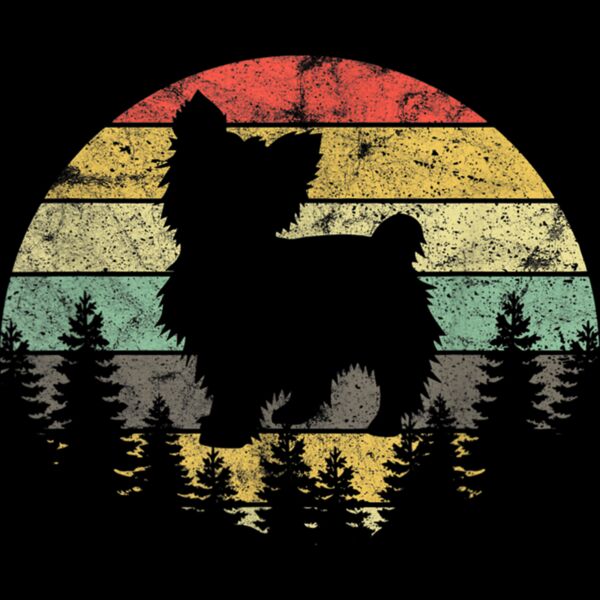 Yorkshire Terrier Yorkie Dog Sunset Vintage Retro Yorkie T Shirt Thumbnail