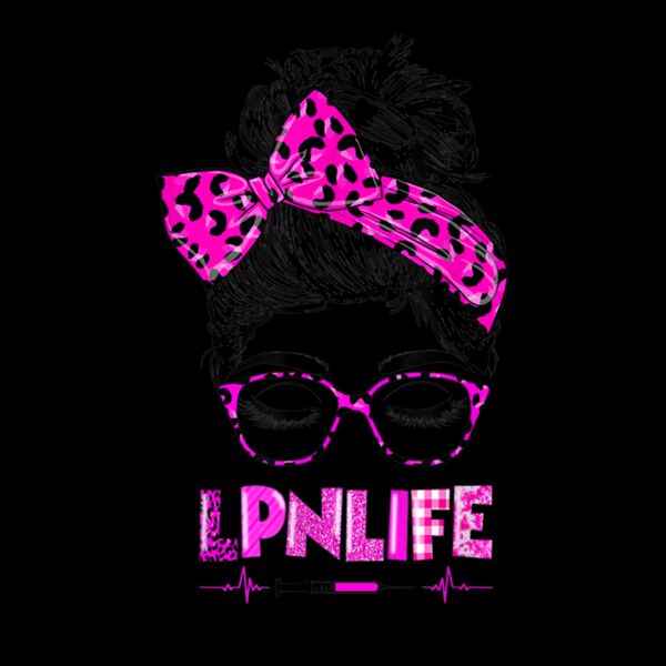 LPN Life Nurse Women Messy Bun Leopard RN CNA LPN Healthcare Thumbnail