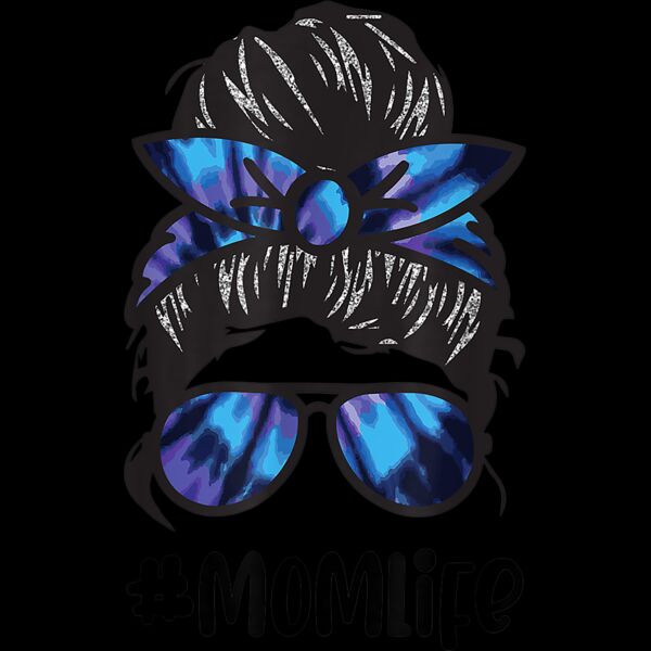 Mom Life Messy Hair Bun Tie Dye T Shirt Thumbnail