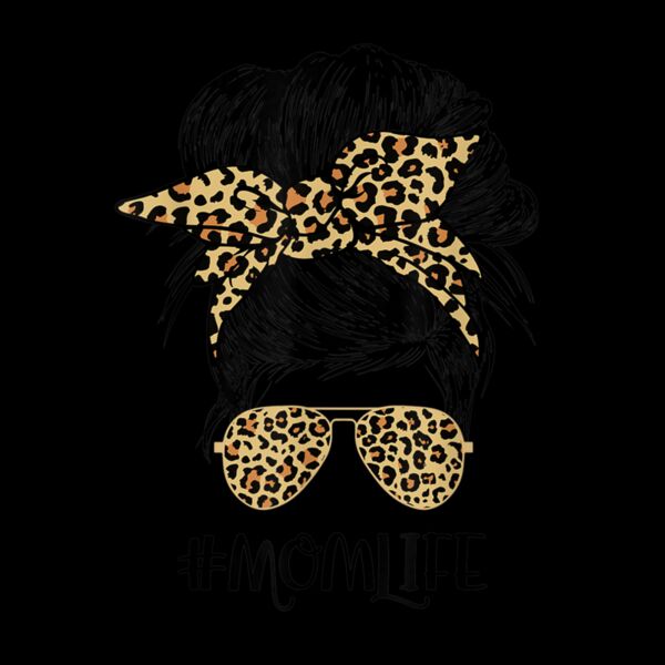 Mom Life Messy Hair Bun Leopard Women Mother s Day Funny Thumbnail