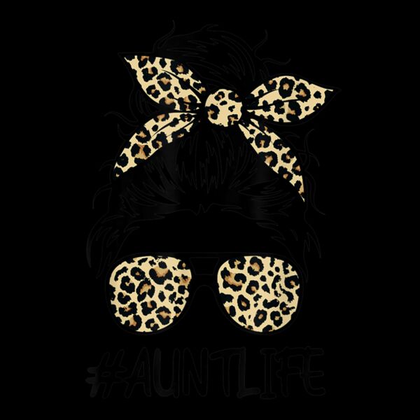 Aunt Life Messy Bun Hair Bandana Leopard Print Thumbnail