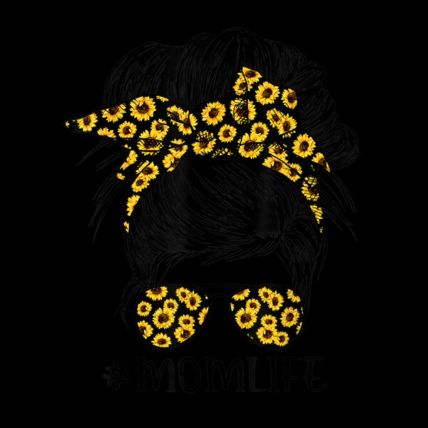 Sunflowers Mom Life Messy Bun Hair Sunglasses Thumbnail