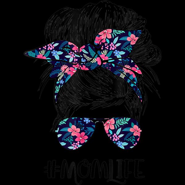 Mom Life Messy Hair Bun Women Mothers Day Funny T Shirt Thumbnail