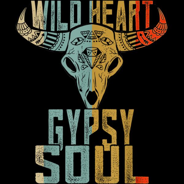 Wild Heart Gypsy BoHo Soul Vintage BoHo Cow Bull Skull T Shirt Thumbnail