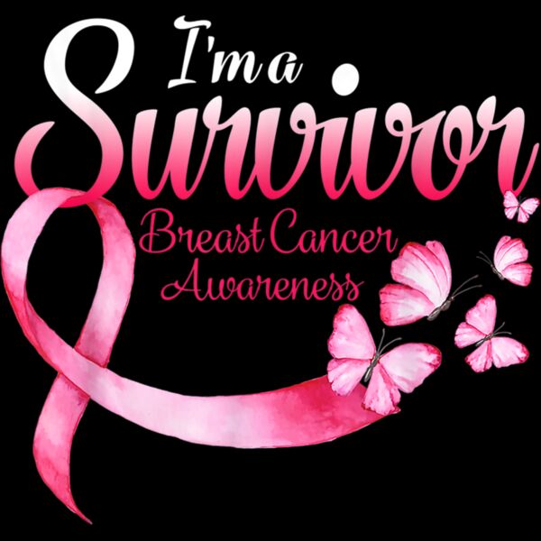 Pink Butterfly Im A Survivor Breast Cancer Awareness T Shirt Thumbnail
