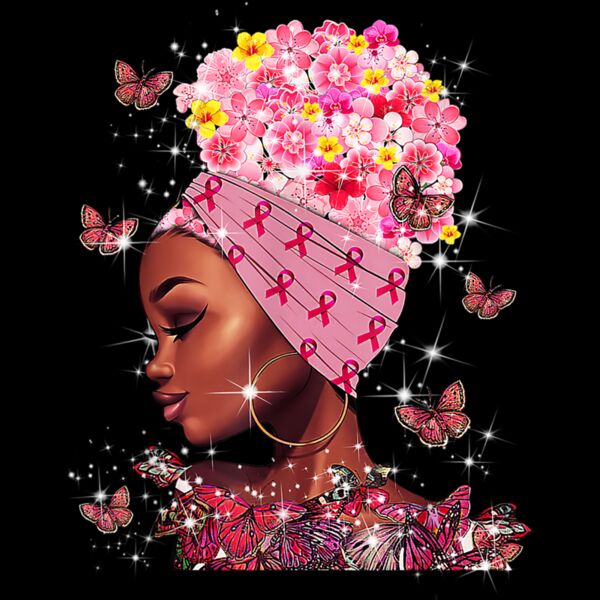 In October We Wear Pink Black Woman Breast Cancer Awareness T Shirt Thumbnail