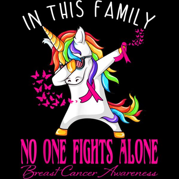 In This Family No One Fights Alone Breast Cancer Awareness T Shirt 1 Thumbnail