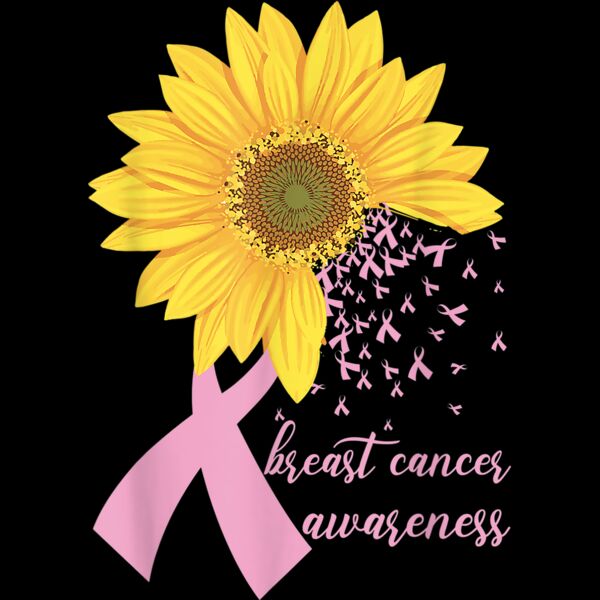 Breast Cancer Awareness Sunflower T Shirt Thumbnail