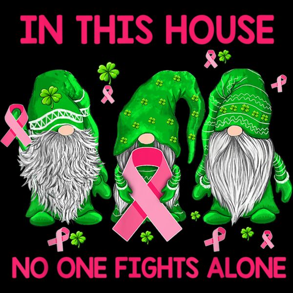Cute Gnomes Breast Cancer Awareness St Patricks Day Gifts T Shirt Thumbnail