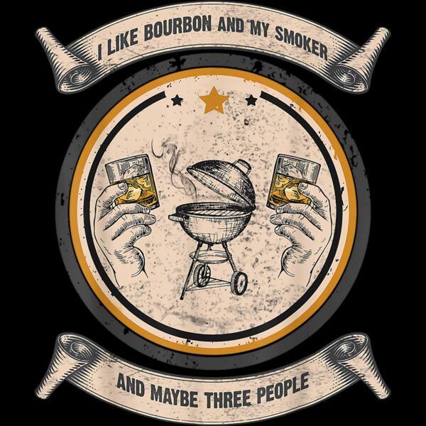 I Like Bourbon And My Smoker  Maybe 3 People Drinking Retro T Shirt Thumbnail