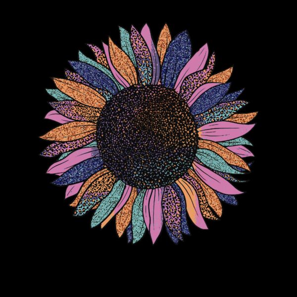 COLORFUL LEOPARD SUNFLOWER  Wave Wash Hoodie Thumbnail