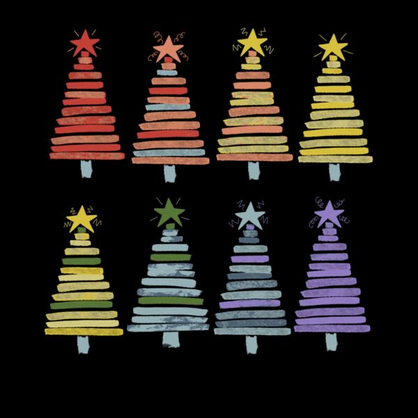 colorful christmas trees Thumbnail