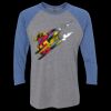 Unisex Triblend Three-Quarter Raglan T-Shirt Thumbnail