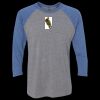 Unisex Triblend Three-Quarter Raglan T-Shirt Thumbnail