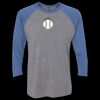 Unisex Triblend Three-Quarter Raglan T-Shirt Thumbnail