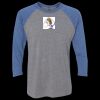 Unisex Triblend Three-Quarter Raglan T-Shirt Thumbnail