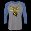Unisex Triblend Three-Quarter Raglan T-Shirt Thumbnail